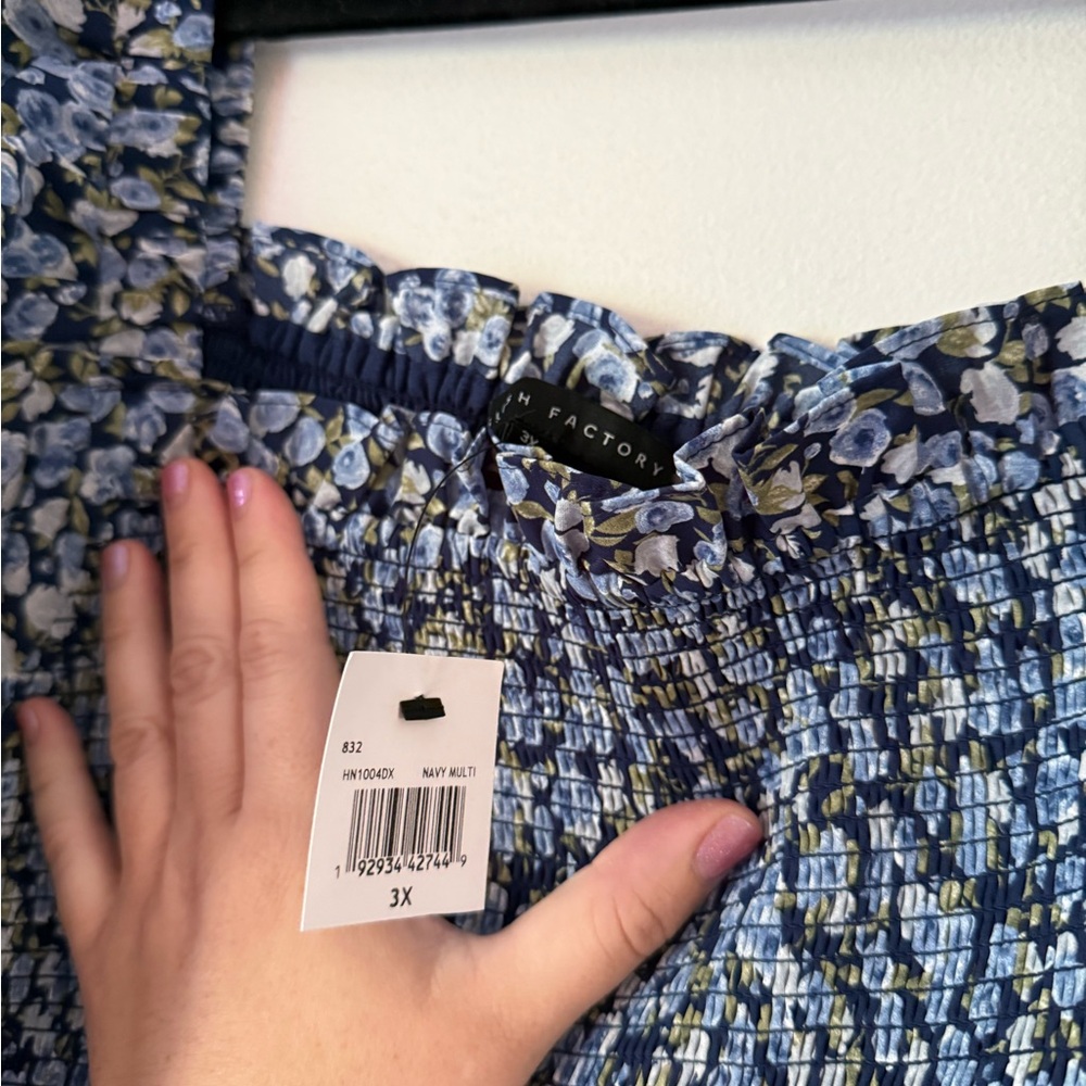 NWT English Factory Blue Floral Smocked Maxi Dress - Picture 6 of 7